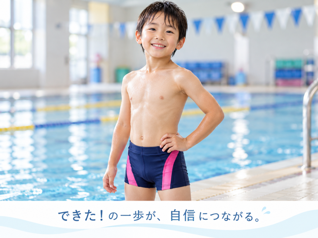 冬休みのスイミングに挑戦する子どもたち